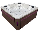 HYDROSAN - Wanna SPA Jacuzzi ogrodowe z hydromasażem 5-osobowa 230x230 cm BIAŁA PERŁA OBUDOWA KAWA SPA702