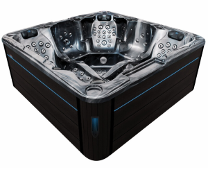 HYDROSAN - Wanna SPA Jacuzzi ogrodowe z hydromasażem 5-osobowa 230x230 cm CZARNA FALA OBUDOWA ANTRACYT SPA702