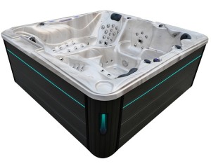 HYDROSAN - Wanna SPA Jacuzzi ogrodowe z hydromasażem 5-osobowa 230x230 cm CAPPUCCINO OBUDOWA ANTRACYT SPA702