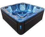 HYDROSAN - Wanna SPA Jacuzzi ogrodowe z hydromasażem 5-osobowa 230x230 cm NIEBIESKA FALA OCEANU OBUDOWA ANTRACYT SPA702