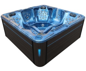 HYDROSAN - Wanna SPA Jacuzzi ogrodowe z hydromasażem 5-osobowa 230x230 cm NIEBIESKA FALA OCEANU OBUDOWA ANTRACYT SPA702