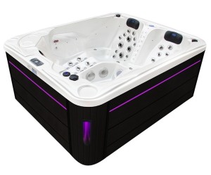 HYDROSAN - Wanna SPA Jacuzzi ogrodowe z hydromasażem 3-osobowa 210x170 cm BIAŁA PERŁA OBUDOWA ANTRACYT SPA705