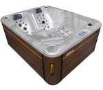 HYDROSAN - Wanna SPA Jacuzzi ogrodowe z hydromasażem 3-osobowa 210x170 cm CAPPUCCINO OBUDOWA KAWA SPA705