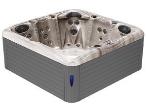 HYDROSAN - Wanna SPA Jacuzzi ogrodowe z hydromasażem 5-osobowa 200x200 cm 230V CAPPUCCINO OBUDOWA SZARA SPA752