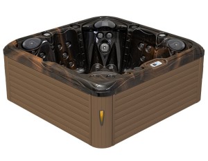 HYDROSAN - Wanna SPA Jacuzzi ogrodowe z hydromasażem 5-osobowa 200x200 cm 230V MAGMA GOLD OBUDOWA KAWA SPA752