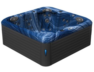 HYDROSAN - Wanna SPA Jacuzzi ogrodowe z hydromasażem 5-osobowa 200x200 cm 230V  NIEBIESKA FALA OCEANU OBUDOWA ANTRACYT SPA752