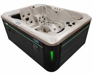 HYDROSAN - Wanna SPA Jacuzzi ogrodowe z hydromasażem 3-osobowa 210x160 cm CAPPUCCINO OBUDOWA ANTRACYT SPA102
