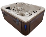 HYDROSAN - Wanna SPA Jacuzzi ogrodowe z hydromasażem 3-osobowa 210x160 cm CAPPUCCINO OBUDOWA KAWA SPA102