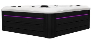 HYDROSAN - Wanna SPA Jacuzzi ogrodowe z hydromasażem 5-osobowa 230x230 cm BIAŁA PERŁA OBUDOWA ANTRACYT SPA347