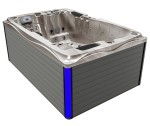 HYDROSAN - Wanna SPA Jacuzzi ogrodowe z hydromasażem 2-osobowa 200x135 cm 230V CAPPUCCINO OBUDOWA SZARA SPA749