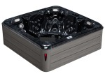 HYDROSAN - Wanna SPA Jacuzzi ogrodowe z hydromasażem 5-osobowa 230x230 cm CZARNA FALA OBUDOWA SZARA DESKA F24 SPA755