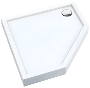 SCHEDPOL SCHEDLINE COLLECTION Brodzik pięciokątny CAMERON SMOOTH WHITE (biały gładki) 90x90x12 z systemem STABILSOUND PLUS 3ST.C1PK-9090 - Darmowa dostawa