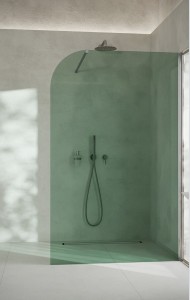 ADNaturalnie Kabina prysznicowa WALK IN przyścienna GARDA WALL 120x194 cm szkło zielone wykończenie CHROM z powłoką NANO SPR-005ZL-120CH