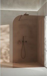 ADNaturalnie Kabina prysznicowa WALK IN przyścienna GARDA WALL 120x194 cm szkło brązowe wykończenie CHROM z powłoką NANO SPR-005BR-120CH