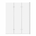 ADNaturalnie Parawan nawannowy trzyczęściowy składany SAJNO 120x150 cm szkło transparentne wykończenie BIAŁE z powłoką NANO SPW-003-120BI