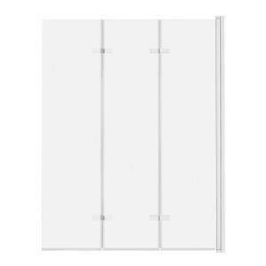 ADNaturalnie Parawan nawannowy trzyczęściowy składany SAJNO 100x150 cm szkło transparentne wykończenie BIAŁE z powłoką NANO SPW-003-100BI