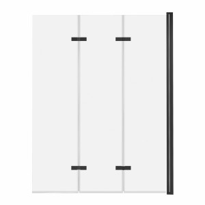 ADNaturalnie Parawan nawannowy trzyczęściowy składany SAJNO 120x150 cm szkło transparentne wykończenie CZARNE z powłoką NANO SPW-003-120CZ