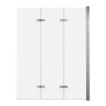 ADNaturalnie Parawan nawannowy trzyczęściowy składany SAJNO 120x150 cm szkło transparentne wykończenie CHROM z powłoką NANO SPW-003-120CH