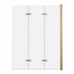 ADNaturalnie Parawan nawannowy trzyczęściowy składany SAJNO 100x150 cm szkło transparentne wykończenie ZŁOTE SZCZOTKOWANE z powłoką NANO SPW-003-100ZSZ