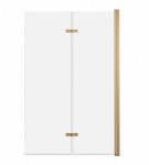 ADNaturalnie Parawan nawannowy dwuczęściowy składany JEZIORAK 120x150 cm szkło transparentne wykończenie ZŁOTE SZCZOTKOWANE z powłoką NANO SPW-002-120ZSZ