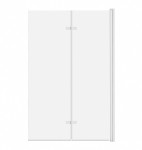 ADNaturalnie Parawan nawannowy dwuczęściowy składany JEZIORAK 120x150 cm szkło transparentne wykończenie BIAŁE z powłoką NANO SPW-002-120BI