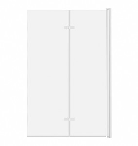 ADNaturalnie Parawan nawannowy dwuczęściowy składany JEZIORAK 100x150 cm szkło transparentne wykończenie BIAŁE z powłoką NANO SPW-002-100BI