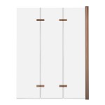 ADNaturalnie Parawan nawannowy trzyczęściowy składany SAJNO 100x150 cm szkło transparentne wykończenie MIEDZIANE SZCZOTKOWANE z powłoką NANO SPW-003-100MSZ