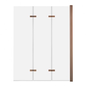 ADNaturalnie Parawan nawannowy trzyczęściowy składany SAJNO 120x150 cm szkło transparentne wykończenie MIEDZIANE SZCZOTKOWANE z powłoką NANO SPW-003-120MSZ