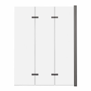 ADNaturalnie Parawan nawannowy trzyczęściowy składany SAJNO 100x150 cm szkło transparentne wykończenie GRAFIT SZCZOTKOWANY z powłoką NANO SPW-003-100GSZ