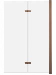 ADNaturalnie Parawan nawannowy dwuczęściowy składany JEZIORAK 120x150 cm szkło transparentne wykończenie MIEDZIANE SZCZOTKOWANE z powłoką NANO SPW-002-120MSZ