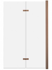 ADNaturalnie Parawan nawannowy dwuczęściowy składany JEZIORAK 120x150 cm szkło transparentne wykończenie MIEDZIANE SZCZOTKOWANE z powłoką NANO SPW-002-120MSZ