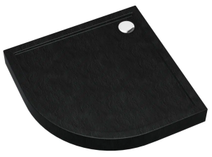 SCHEDPOL SCHEDLINE COLLECTION Brodzik półokrągły CAMERON BLACK STONE (czarny kamień) 90x90x12 z systemem STABILSOUND PLUS 3ST.C1O-9090/C/ST - Darmowa dostawa