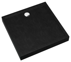 SCHEDPOL SCHEDLINE COLLECTION Brodzik kwadratowy CAMERON BLACK STONE (czarny kamień) 80x80x12 z systemem STABILSOUND PLUS 3ST.C2K-8080/C/ST - Darmowa dostawa