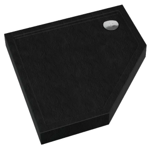 SCHEDPOL SCHEDLINE COLLECTION Brodzik pięciokątny CAMERON BLACK STONE (czarny kamień) 80x80x12 z systemem STABILSOUND PLUS 3ST.C1PK-8080/C/ST - Darmowa dostawa