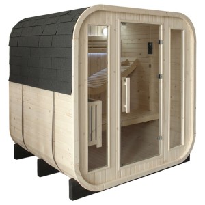 HYDROSAN SAUNA OGRODOWA FIŃSKA MOLDE BECZKA 2-4 OSOBOWA 200x180x200 cm  Z PIECEM HARVIA 8KW