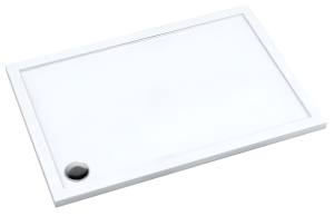 SCHEDPOL SCHEDLINE COLLECTION Brodzik prostokątny SHARPER SMOOTH WHITE (biały gładki) 80x150x5 ODPŁYW W NAROŻNIKU z systemem STANDARD PLUS 3S.S1P-80150 - Darmowa dostawa