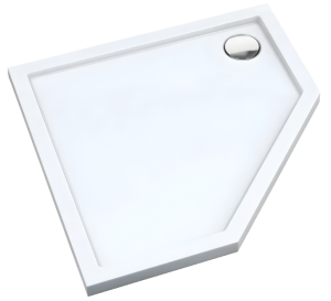 SCHEDPOL SCHEDLINE COLLECTION Brodzik pięciokątny SHARPER SMOOTH WHITE (biały gładki) 80x80x5 z systemem STANDARD PLUS 3S.S1PK-8080 - Darmowa dostawa