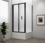 POLYSAN Kabina prysznicowa prostokątna uniwersalna drzwi składane DEEP 90x100x165 szkło transparentne kolor BLACK (czarny mat) MD1910B-02