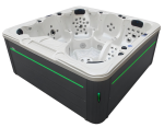 HYDROSAN - Wanna SPA Jacuzzi ogrodowe z hydromasażem 6-osobowa 230x230 cm BIAŁA PERŁA OBUDOWA ANTRACYT SPA703A