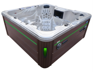 HYDROSAN - Wanna SPA Jacuzzi ogrodowe z hydromasażem 6-osobowa 230x230 cm CAPPUCCINO OBUDOWA KAWA SPA703A