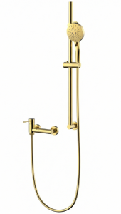 CORSAN - Bateria  LUGO natryskowa ścienna z zestawem prysznicowym ZŁOTA CMZ7551GL - DARMOWA DOSTAWA