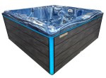 HYDROSAN - Wanna SPA Jacuzzi ogrodowe z hydromasażem 5-osobowa 210x210 cm NIEBIESKA FALA OCEANU OBUDOWA SZARA DESKA F22 SPA747