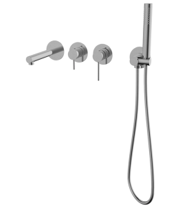 CORSAN - Bateria  LUGO wannowa ścienna podtynkowa z punktowym zestawem prysznicowym STAL SZCZOTKOWANA CMB7554BSL - DARMOWA DOSTAWA