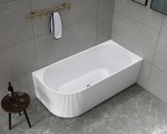 AQUALINE Wanna wolnostojąca z przelewem 150x75x58 TIBERA STRIP RYFLOWANA PRAWA E1037G-DARMOWA DOSTAWA 
