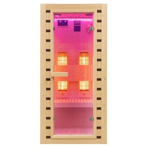 HYDROSAN SAUNA INFRARED-podczerwień sucha TROMSO1 kwadratowa 1-2 osobowa niskotemperaturowa 90x90x190 cm o mocy 1600W