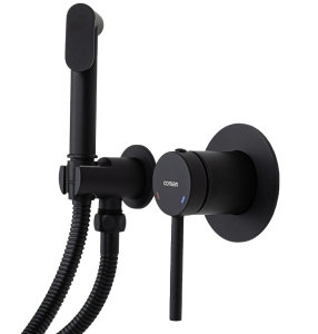 CORSAN - Bateria LUGO bidetowa podtynkowa z wężem CZARNA CMB7570BL - DARMOWA DOSTAWA