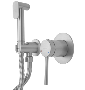 CORSAN - Bateria LUGO bidetowa podtynkowa z wężem STAL SZCZOTKOWANA CMB7570BSL - DARMOWA DOSTAWA