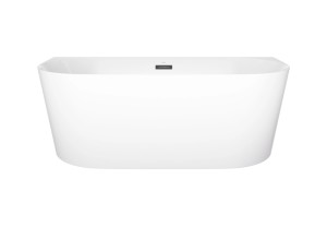 Corsan Wanna przyścienna MONO SLIM 160x75 z wykończeniem i korkiem klik-klak kolor CZARNY E029LSBL - DARMOWA DOSTAWA 