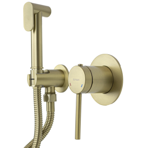 CORSAN - Bateria LUGO bidetowa podtynkowa z wężem ZŁOTA SZCZOTKOWANA CMB7570BGL - DARMOWA DOSTAWA