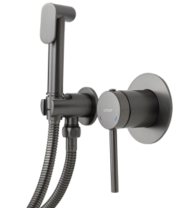 CORSAN - Bateria LUGO bidetowa podtynkowa z wężem GRAFITOWA/GunMetal CMB7570GM - DARMOWA DOSTAWA